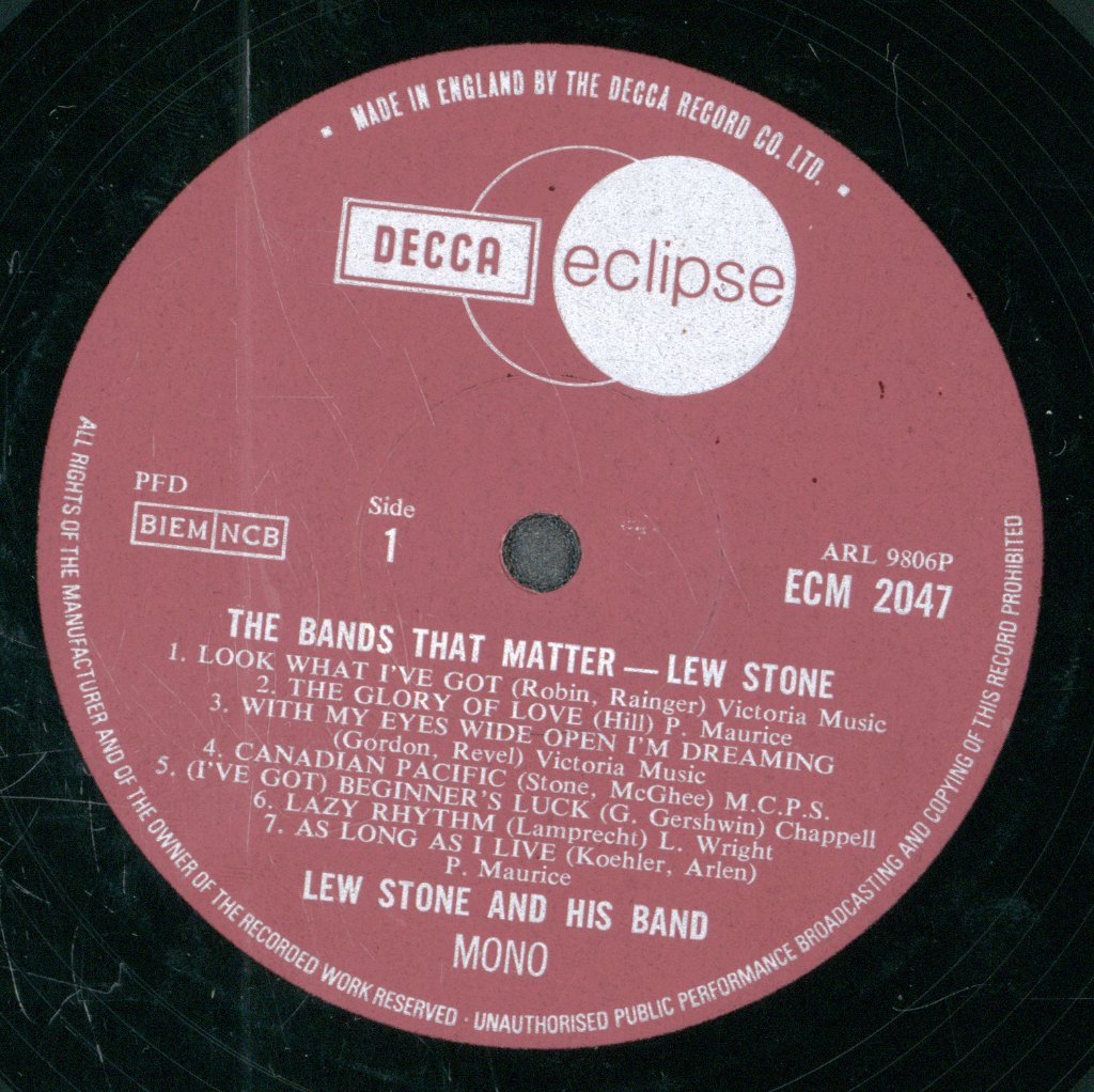 Lew Stone - Bands That Matter - Lp