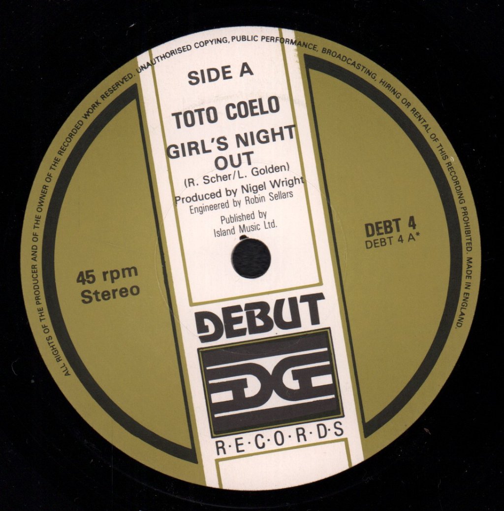Toto Coelo - Girls Night Out - 7 Inch