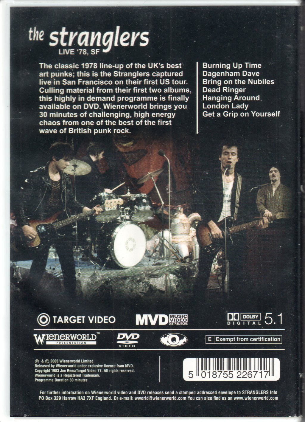 Stranglers - Live '78, SF - Dvd