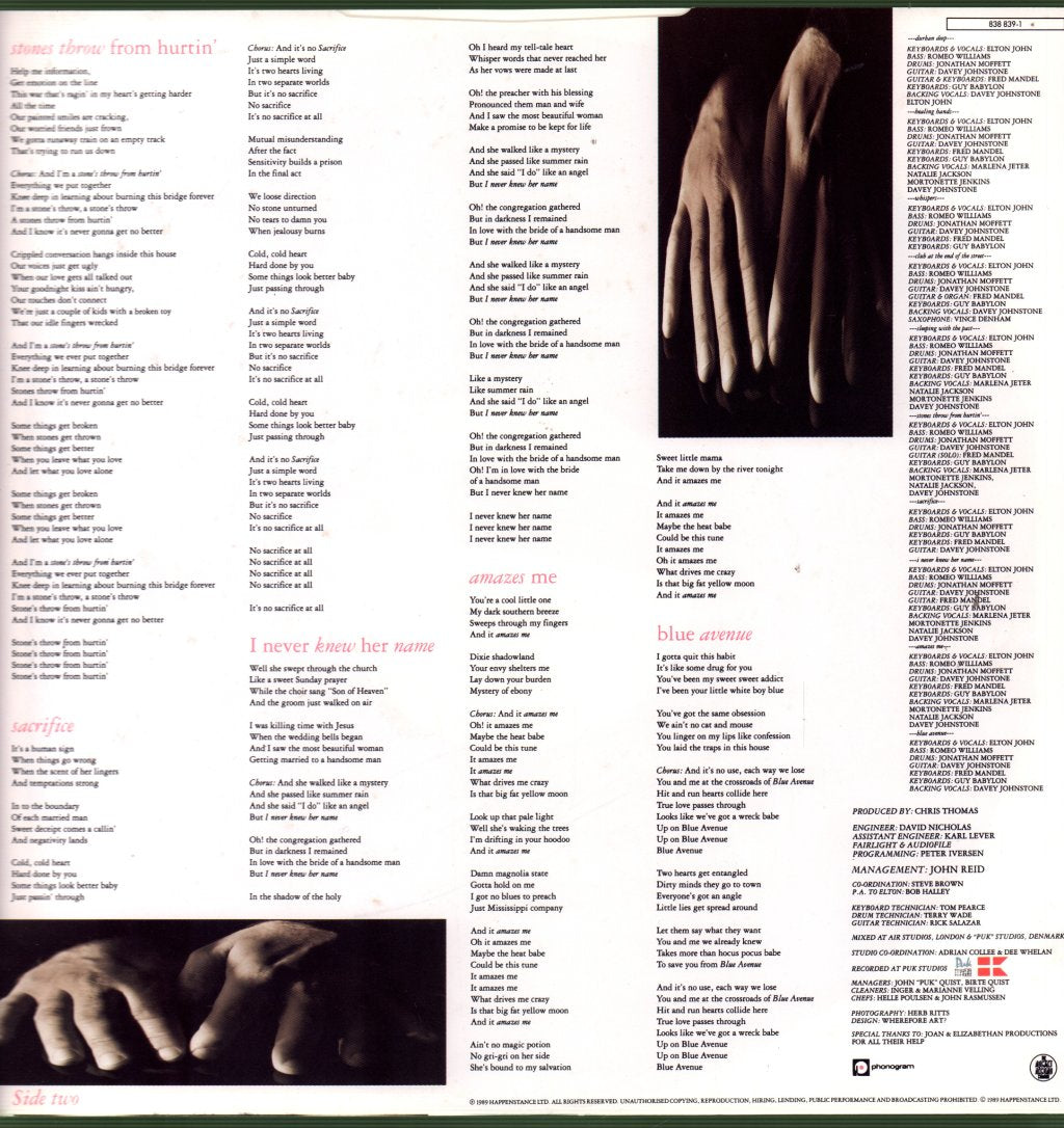 Elton John - Sleeping With The Past - Lp