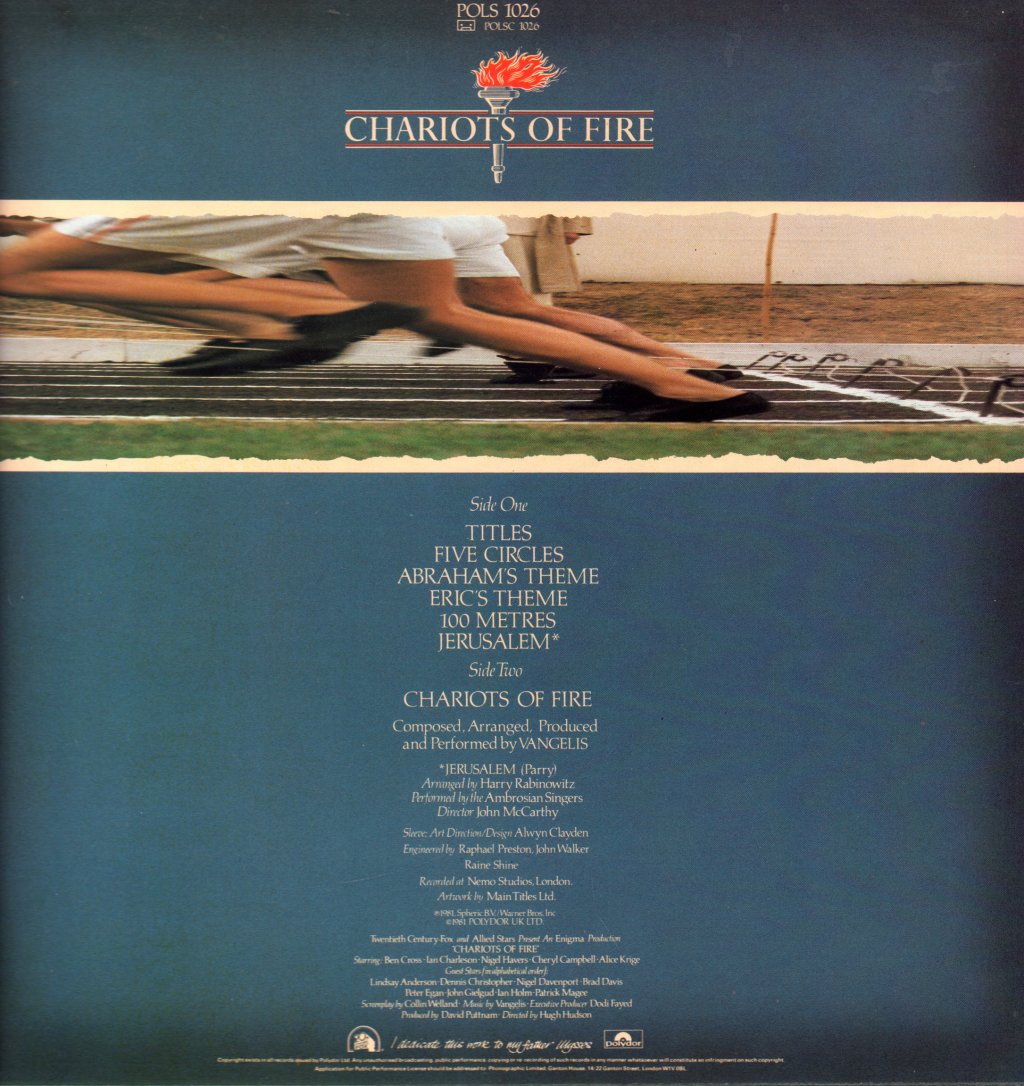 Vangelis - Chariots Of Fire (Original Soundtrack) - Lp