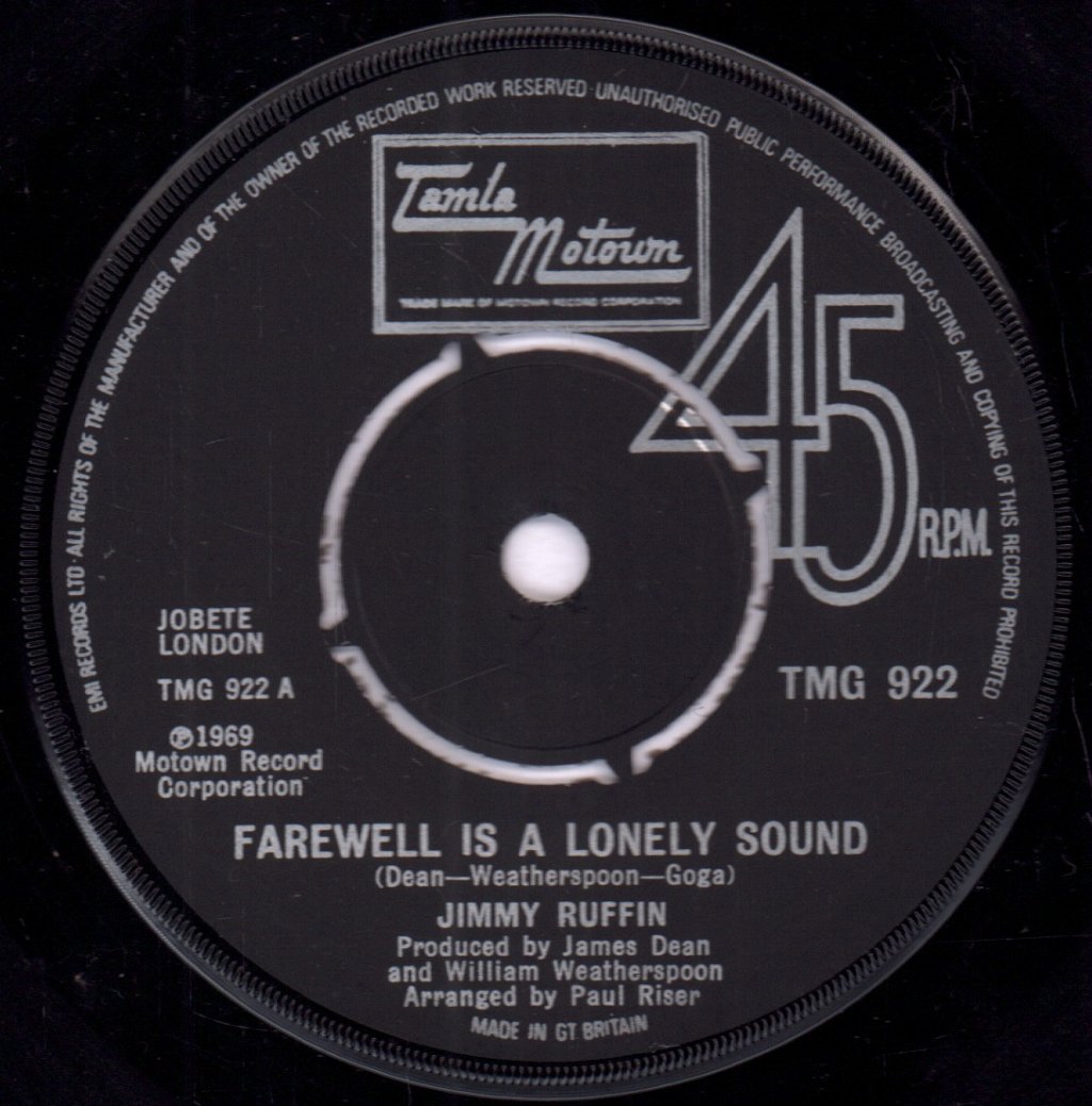 Jimmy Ruffin - Farewell Is A Lonely Sound - 7 Inch