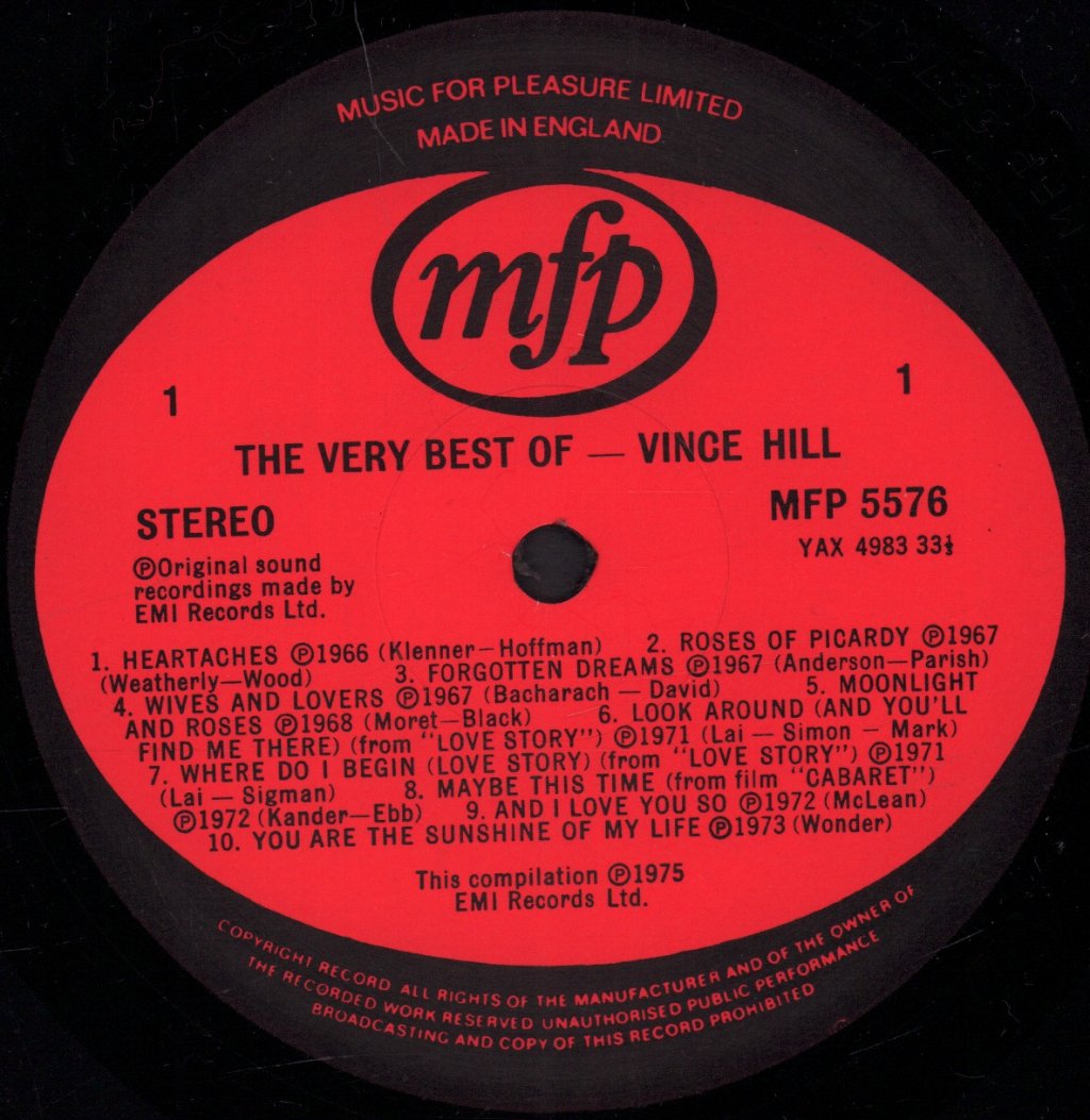 Vince Hill - Very Best Of - Lp