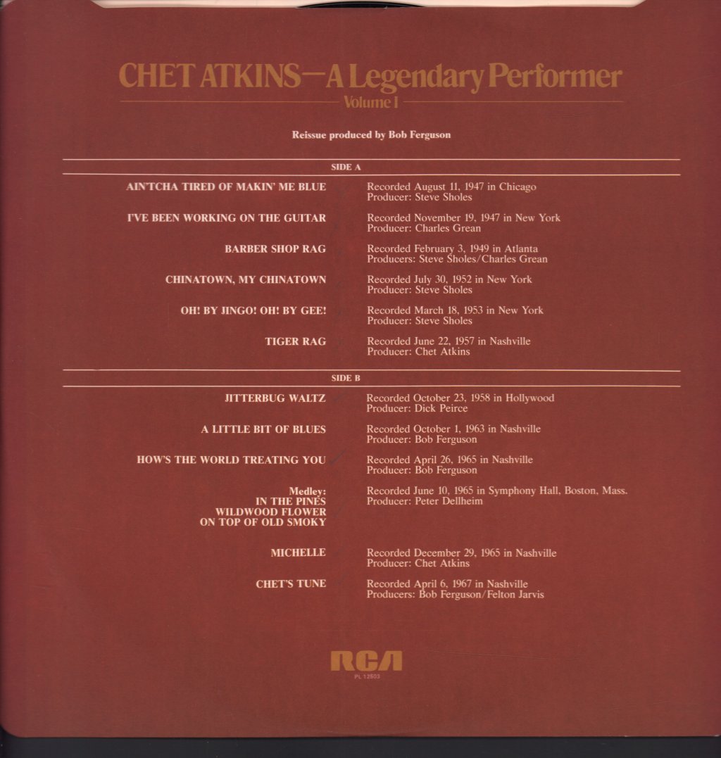 Chet Atkins - A Legendary Performer Volume 1 - Lp
