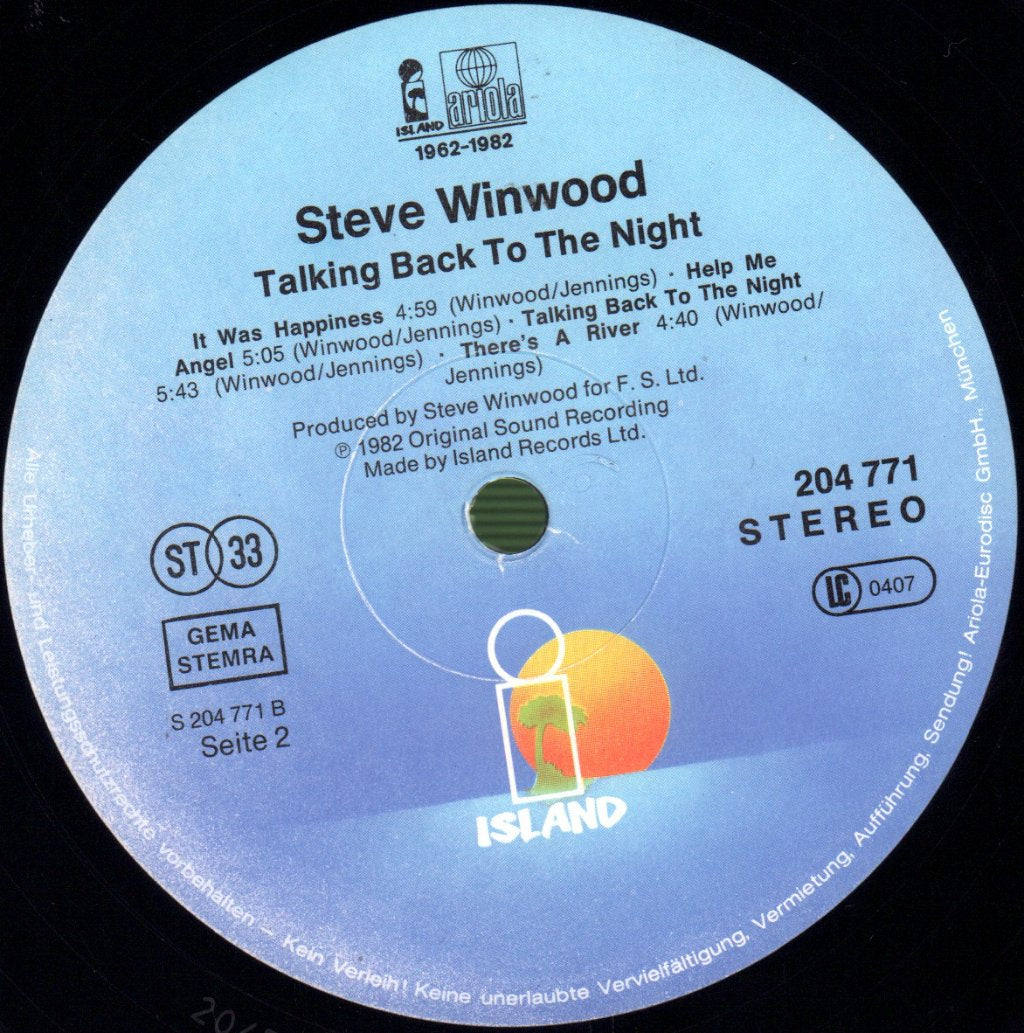 Steve Winwood - Talking Back To The Night - Lp