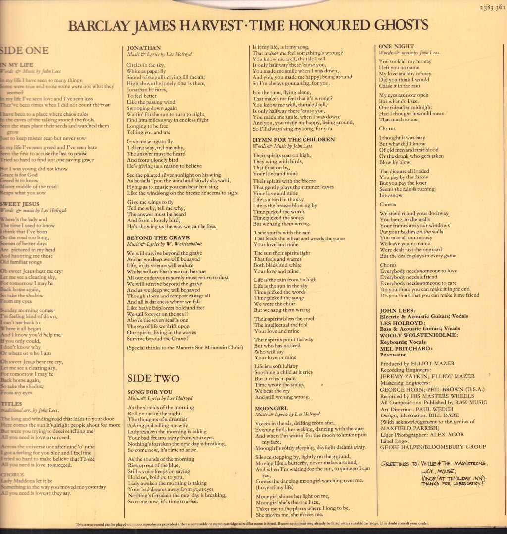 Barclay James Harvest - Time Honoured Ghosts - Lp