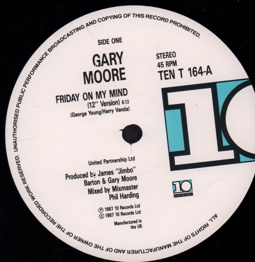 Gary Moore - Friday On My Mind - 12 Inch