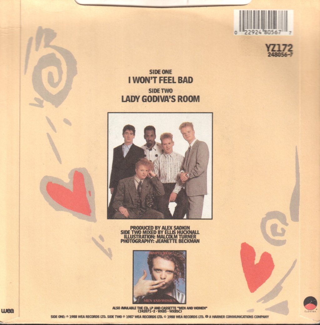 Simply Red - I Won't Feel Bad - 7 Inch