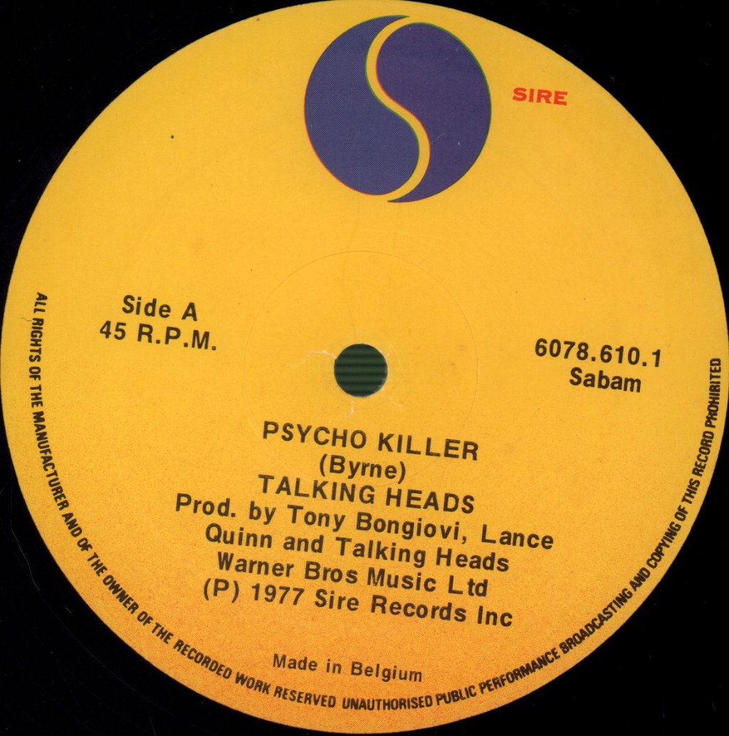 Talking Heads - Psycho Killer - 12 Inch
