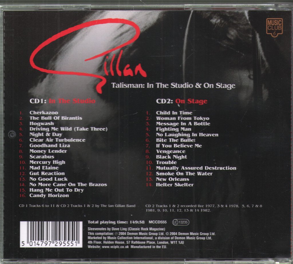 Gillan - Talisman: In The Studio & On Stage - Double Cd