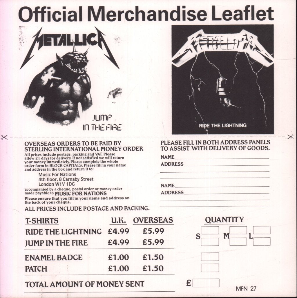 Metallica - Ride The Lightning - Lp