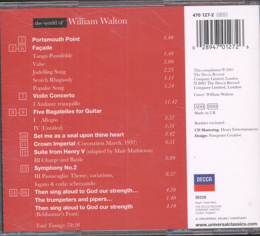 Various Artists - World Of William Walton - Cd