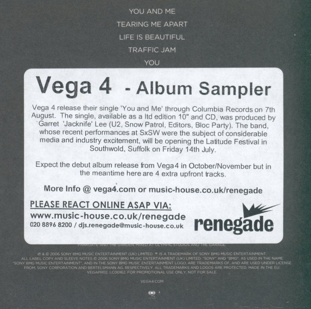 Vega 4 - You And Me - Cd