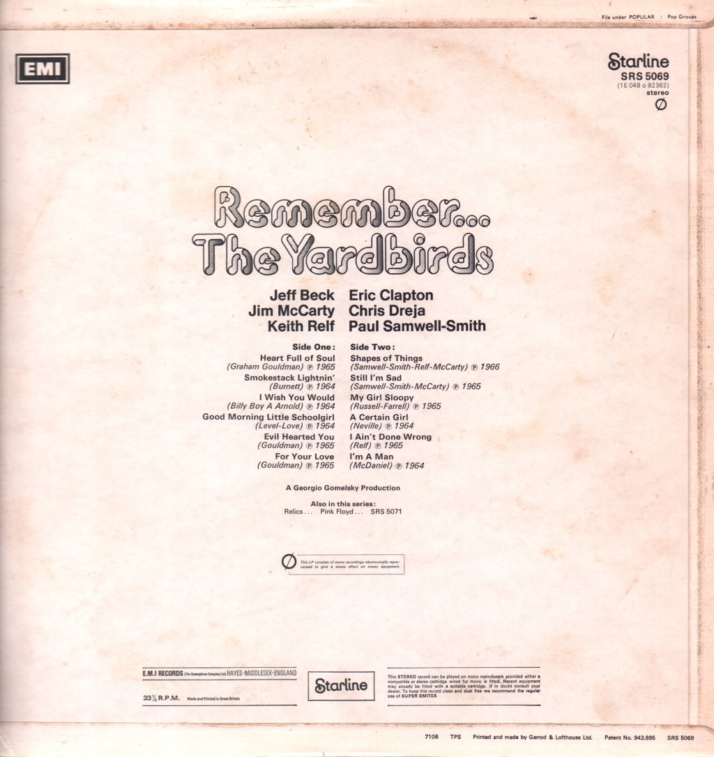 Yardbirds - Remember - Lp