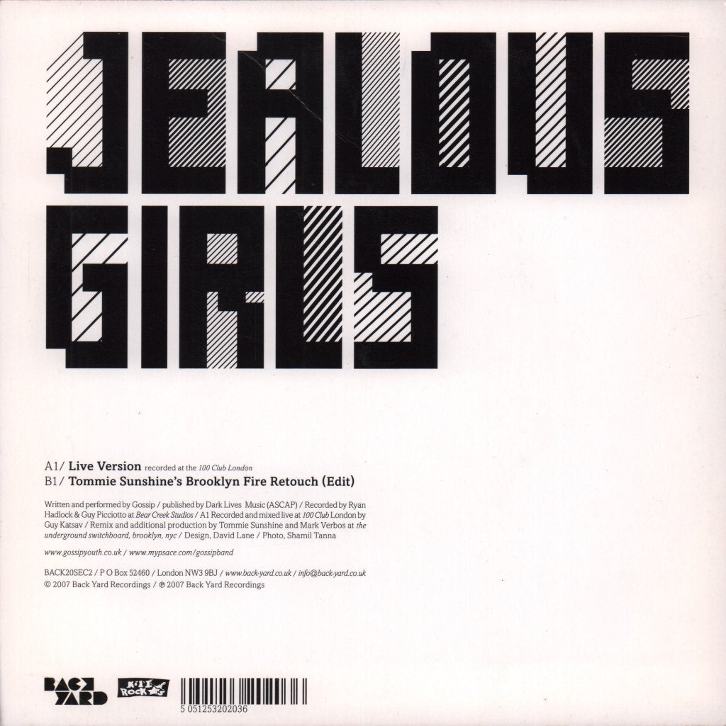 Gossip - Jealous Girls - 7 Inch