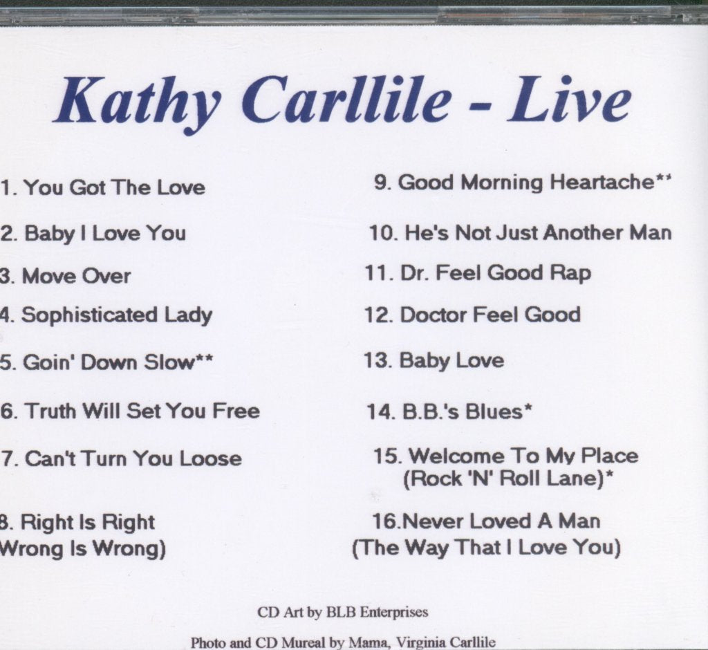 Kathy Carllile - Live - Cdr