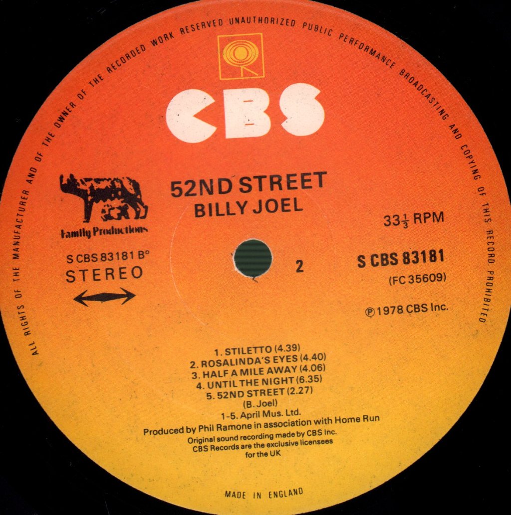 Billy Joel - 52nd Street - Lp