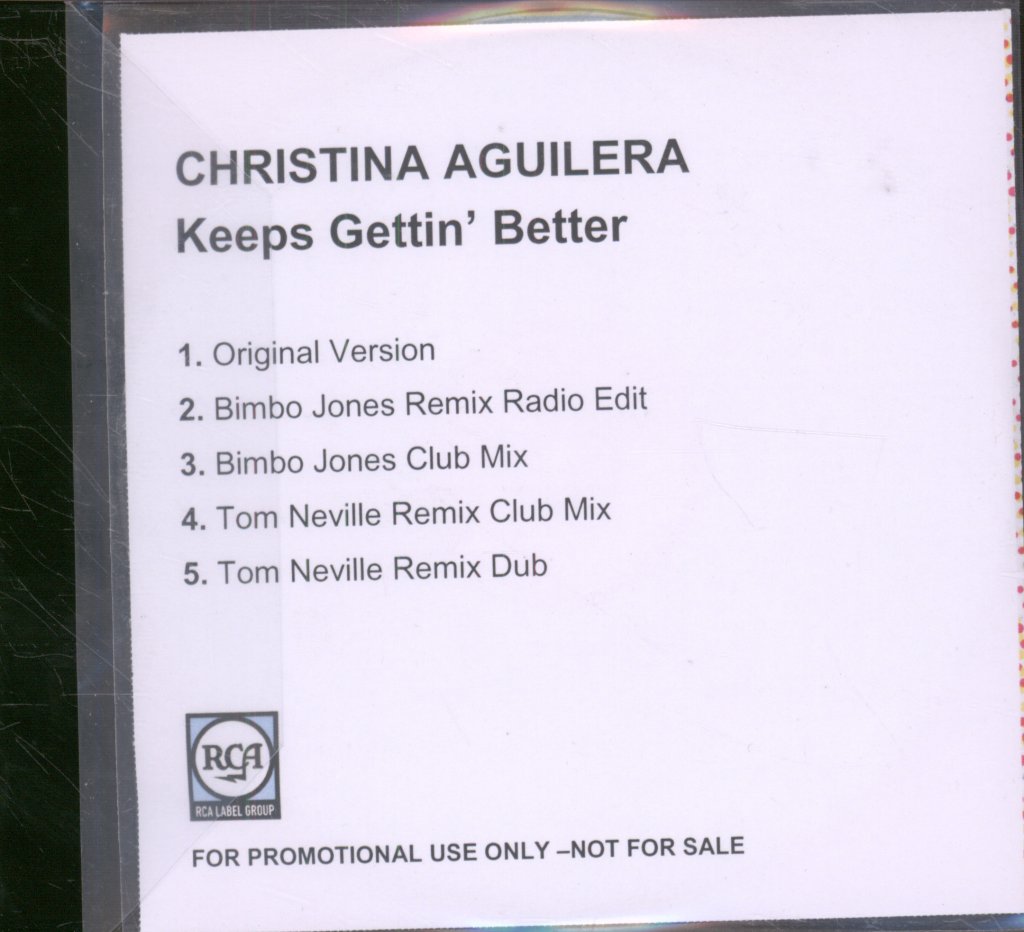 Christina Aguilera - Keeps Gettin' Better - Cdr