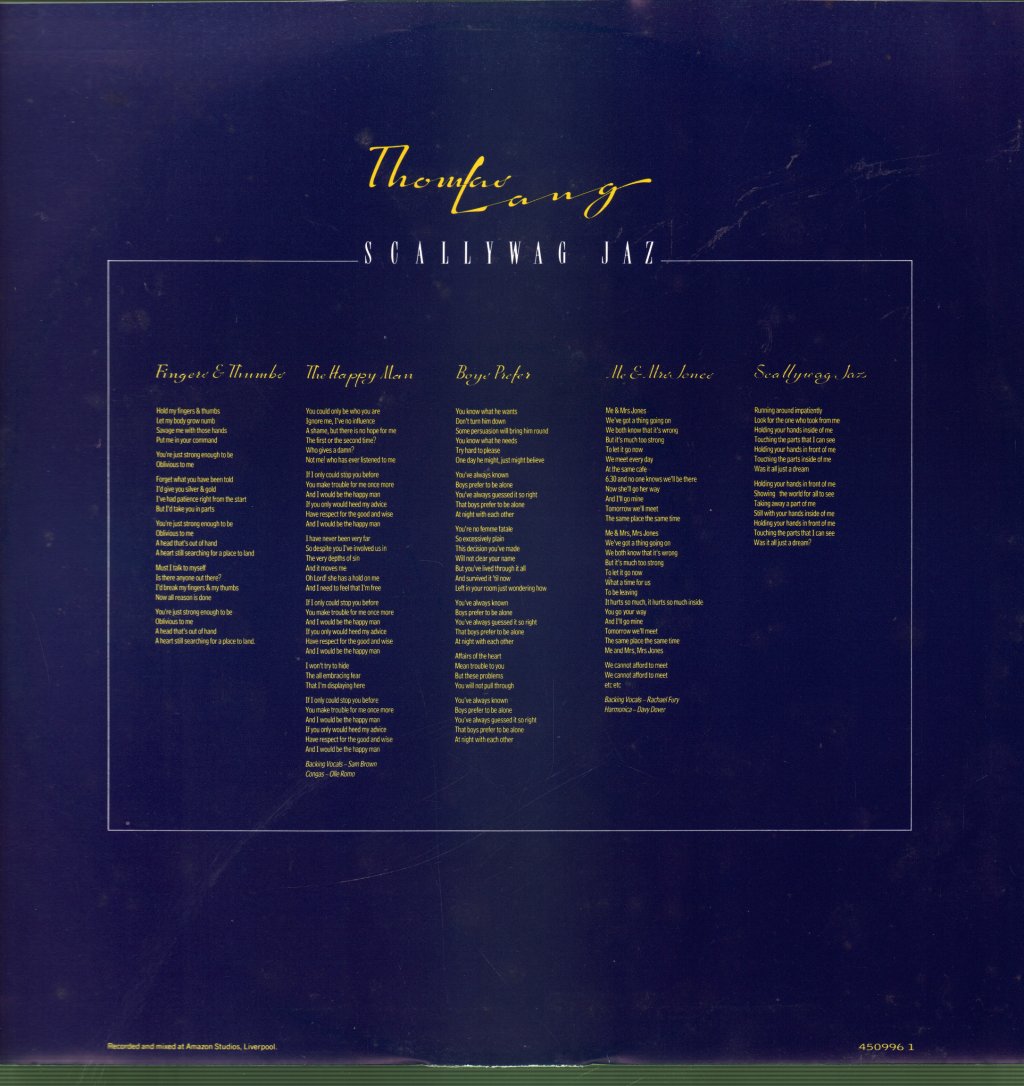 Thomas Lang - Scallywag Jaz - Lp