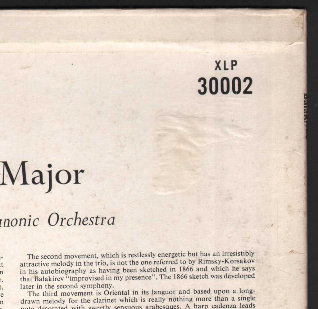 Sir Thomas Beecham / Royal Philharmonic Orchestra - Balakirev - Symphony No. 1 In C - Lp