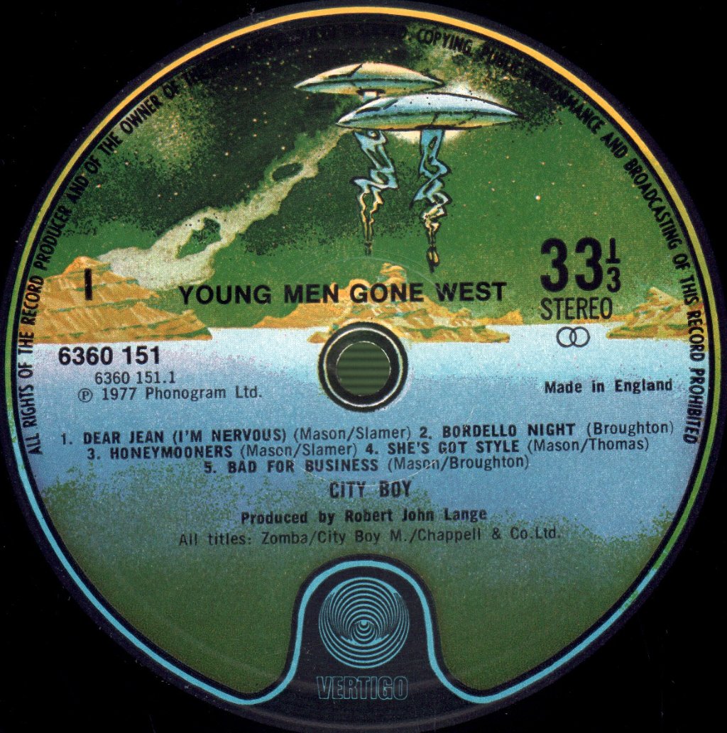 City Boy - Young Men Gone West - Lp