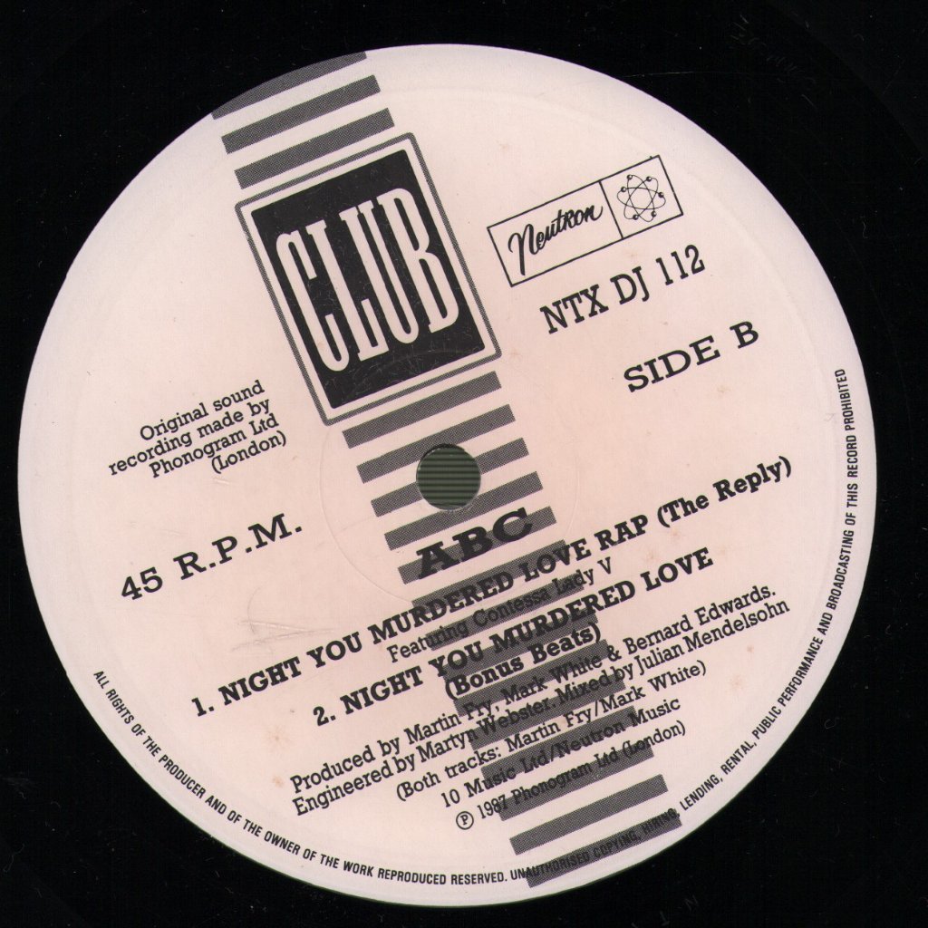 ABC - Night You Murdered Love - 12 Inch