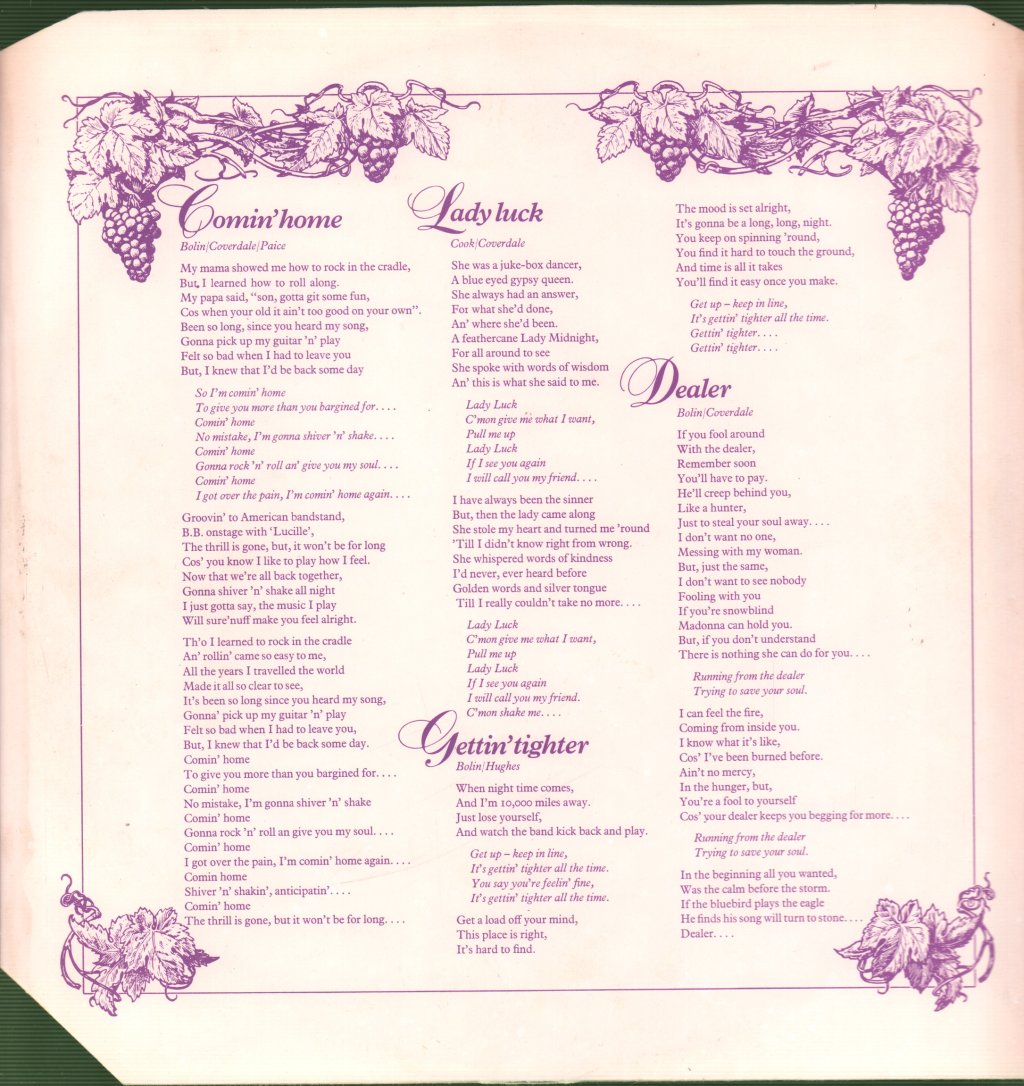 Deep Purple - Come Taste The Band - Lp
