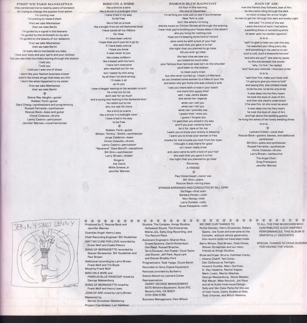 Jennifer Warnes - Famous Blue Raincoat - Lp