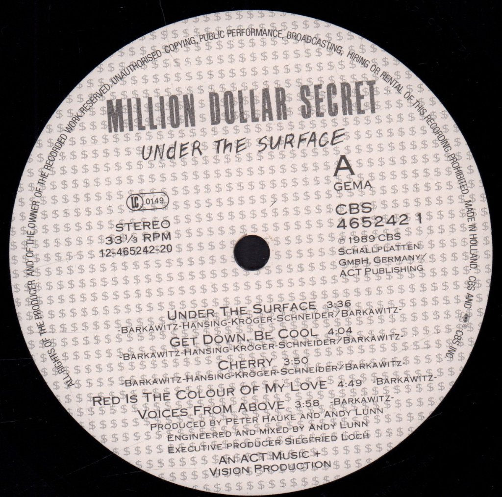 Million Dollar Secret - Under The Surface - Lp
