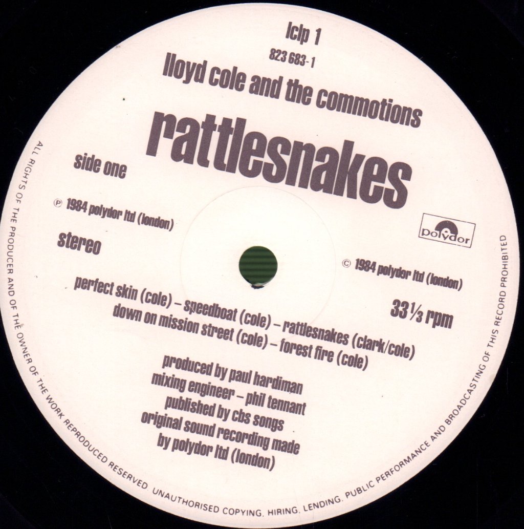 Lloyd Cole And The Commotions - Rattlesnakes - Lp