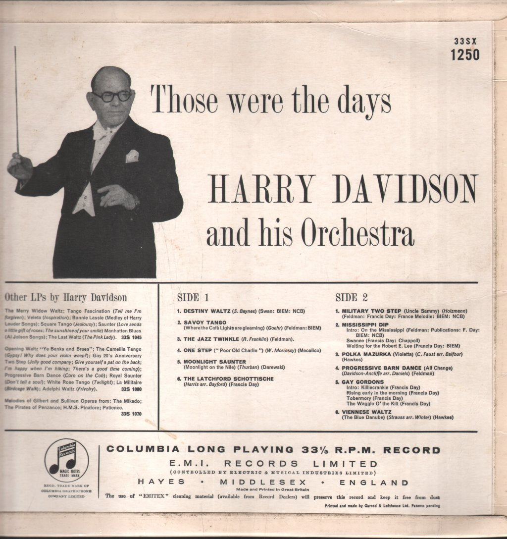 Harry Davidson And His Orchestra - Those Were The Days - Lp
