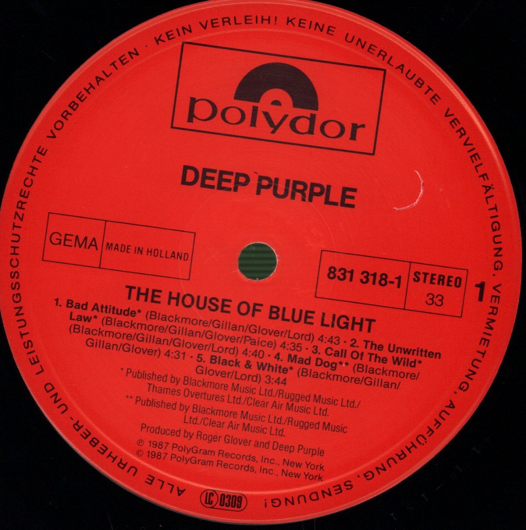 Deep Purple - House Of Blue Light - Lp