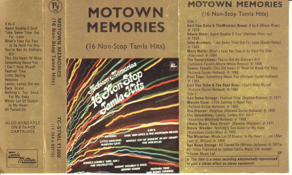 Various Artists - Motown Memories 16 Non-Stop Hits - Cassette