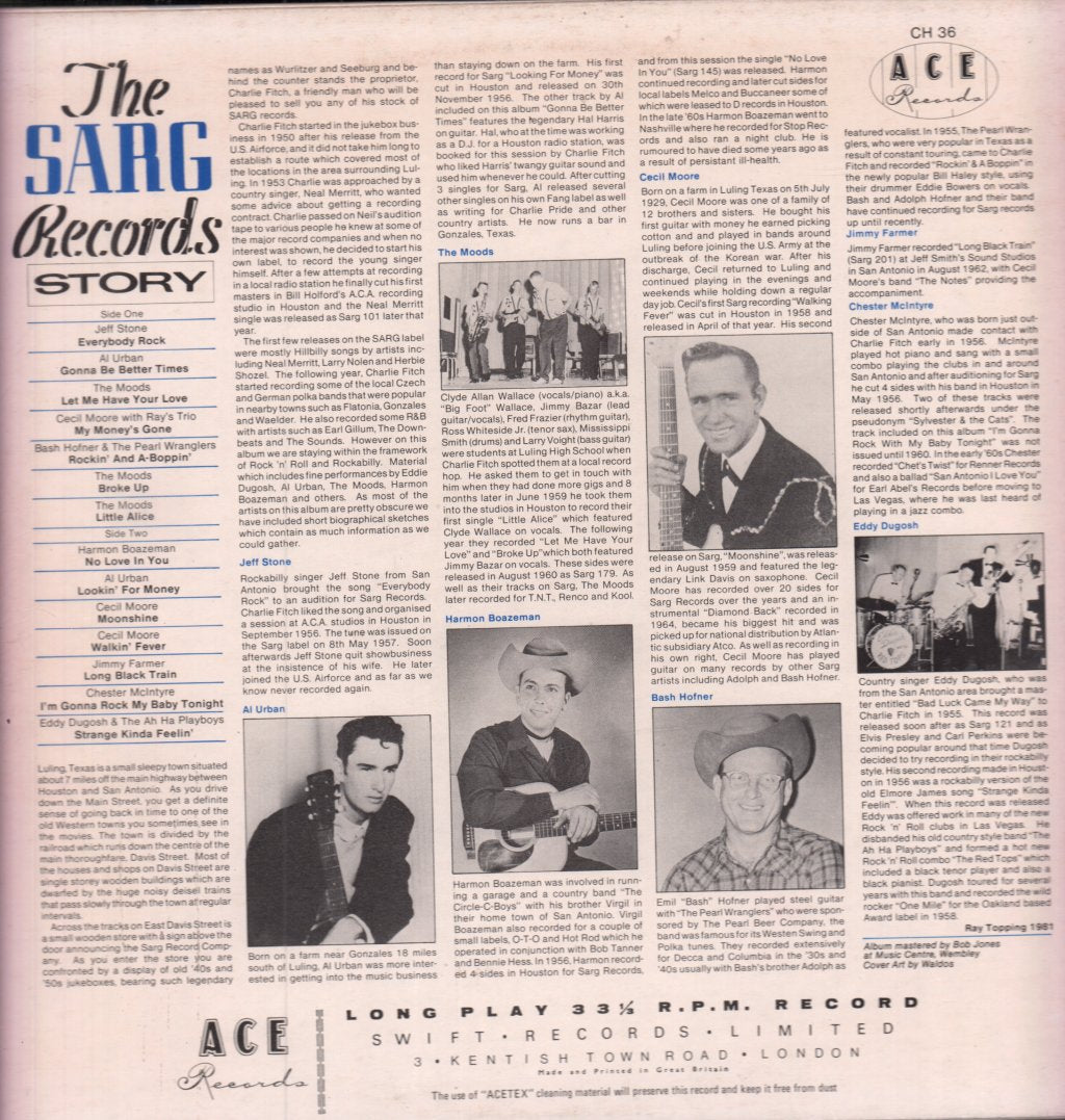 Various Artists - Sarg Records Story 14 Rockin' Tracks From Luling Texas - Lp