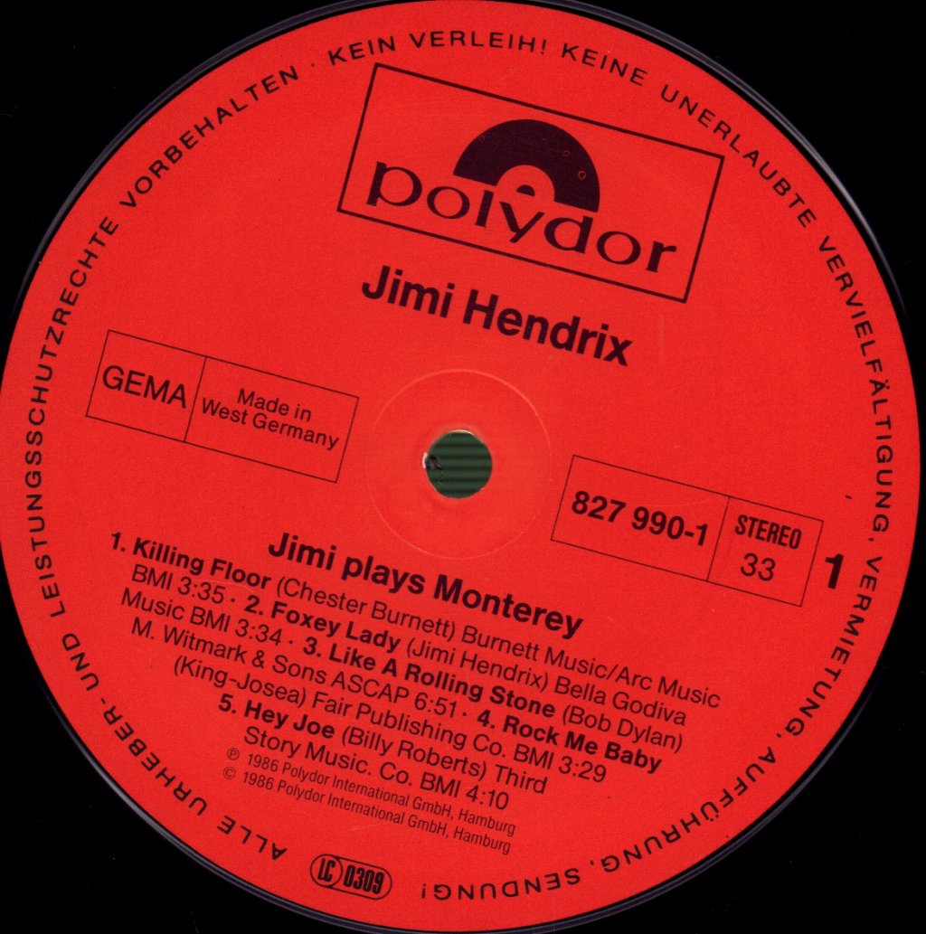 Jimi Hendrix - Jimi Plays Monterey - Lp
