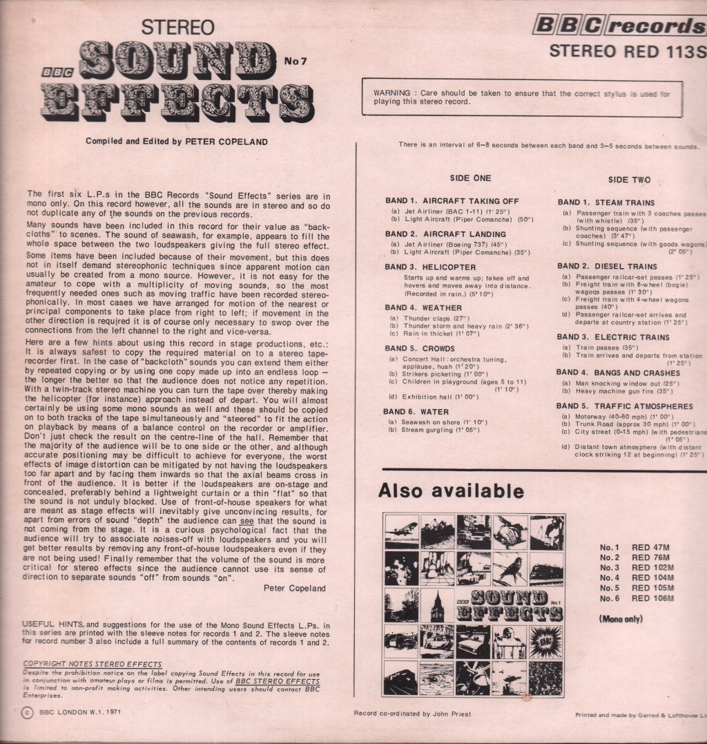 Stereo Sound Effects - No 7 - Lp