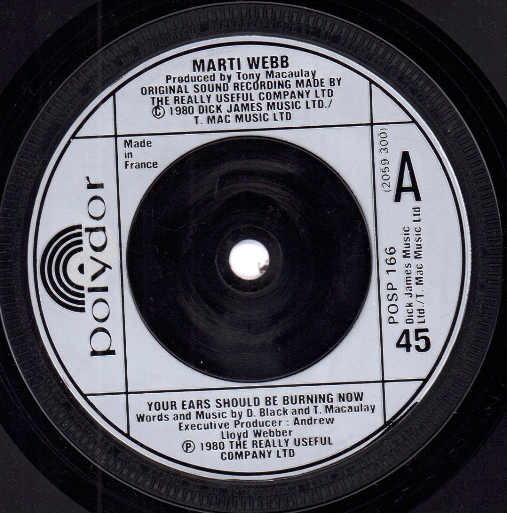 Marti Webb - Your Ears Should Be Burning Now - 7 Inch