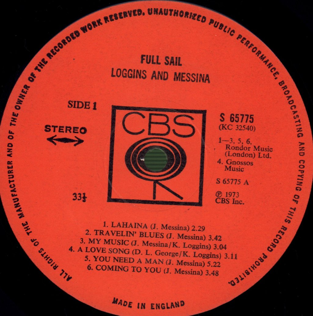 Loggins And Messina - Full Sail - Lp