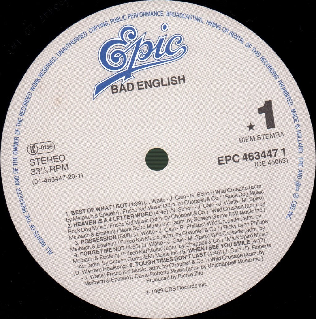 Bad English - Bad English - Lp