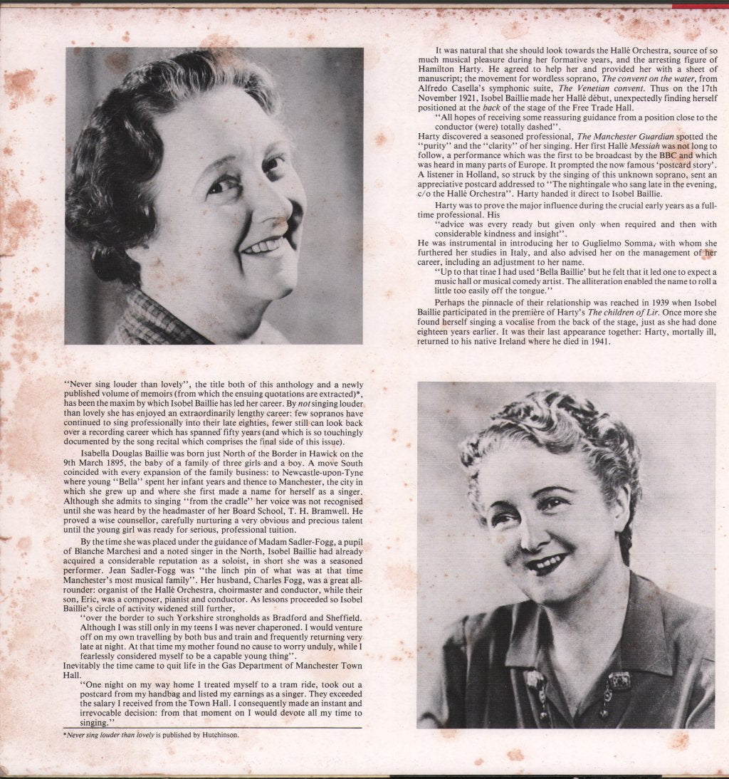 Isobel Baillie - Never Sing Louder Than Lovely - Double Lp