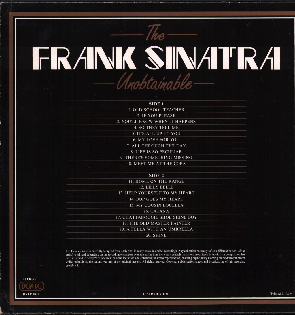 Frank Sinatra - Unobtainable - Lp