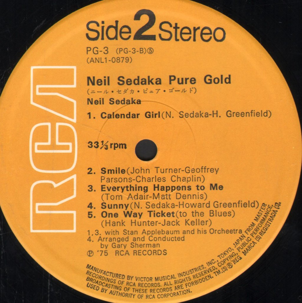 Neil Sedaka - Oh! Carol And Other Big Hits - Lp