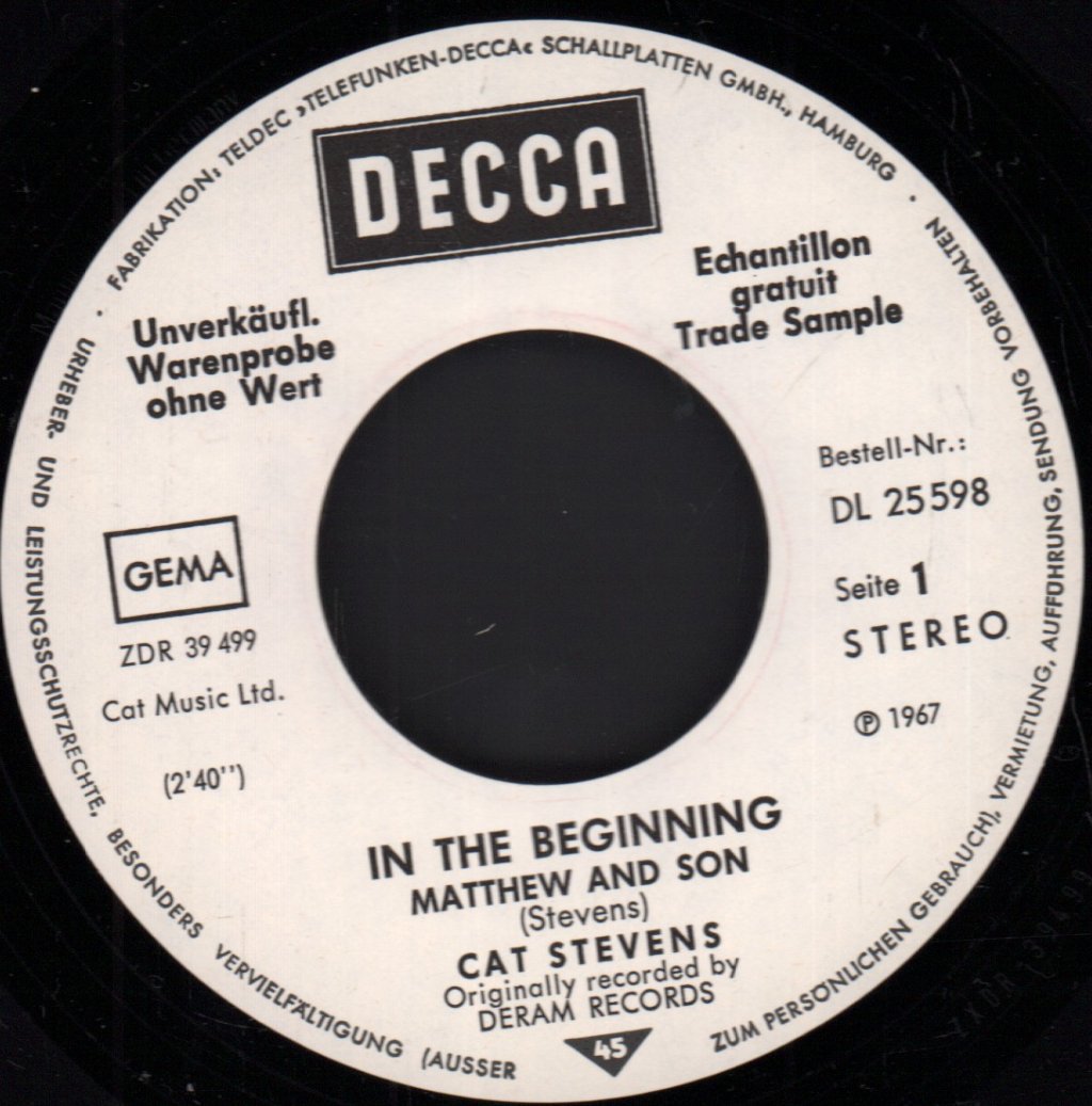 Cat Stevens - Matthew & Son - 7 Inch