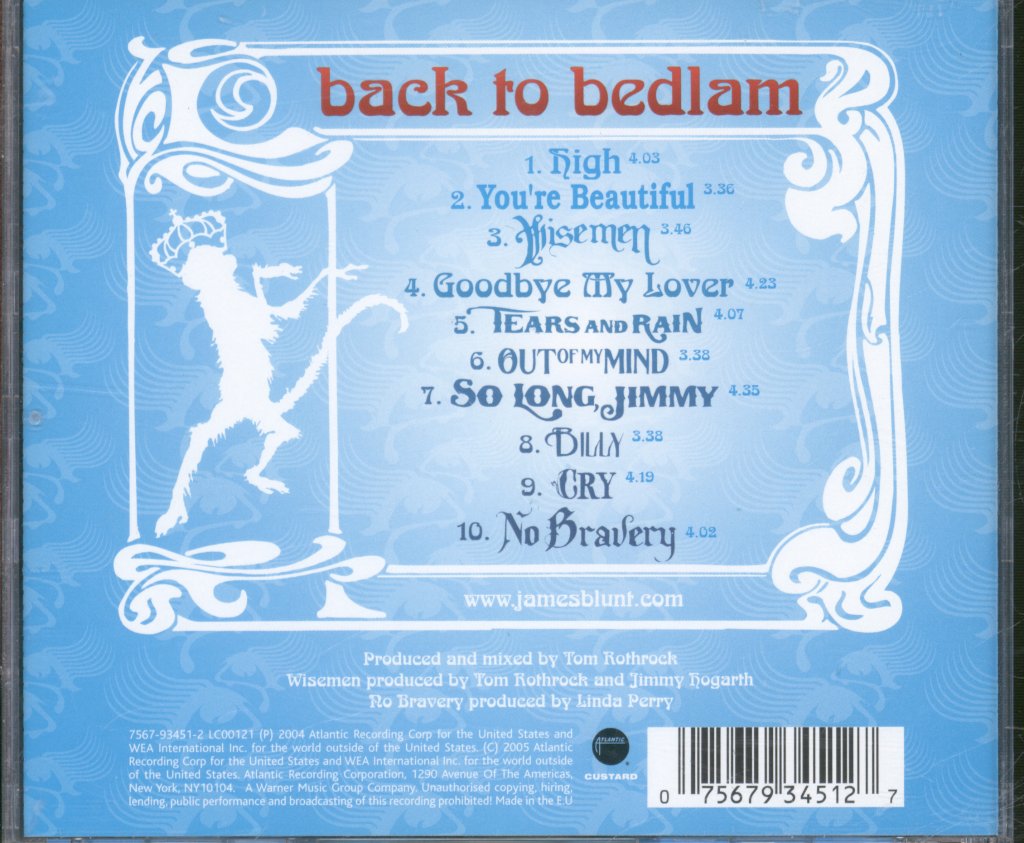 James Blunt - Back To Bedlam - Cd