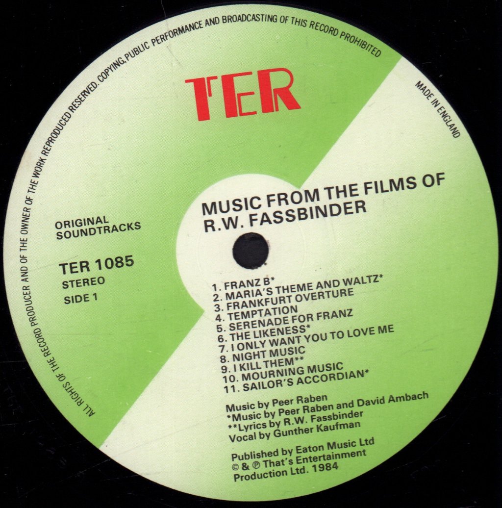Peer Raben - Rainer Werner Fassbinder Films - Lp