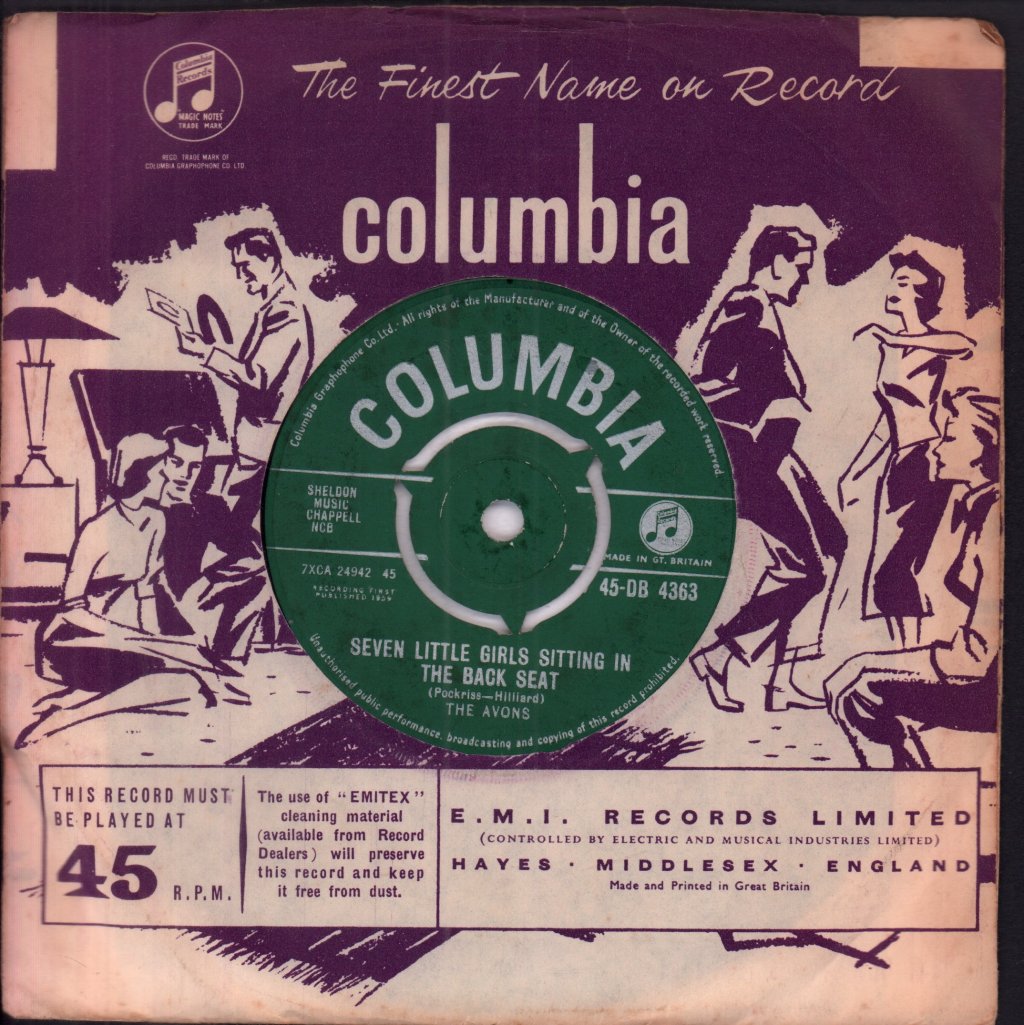 Avons (60S Band) - Seven Little Girls Sitting In The Back Seat - 7 Inch