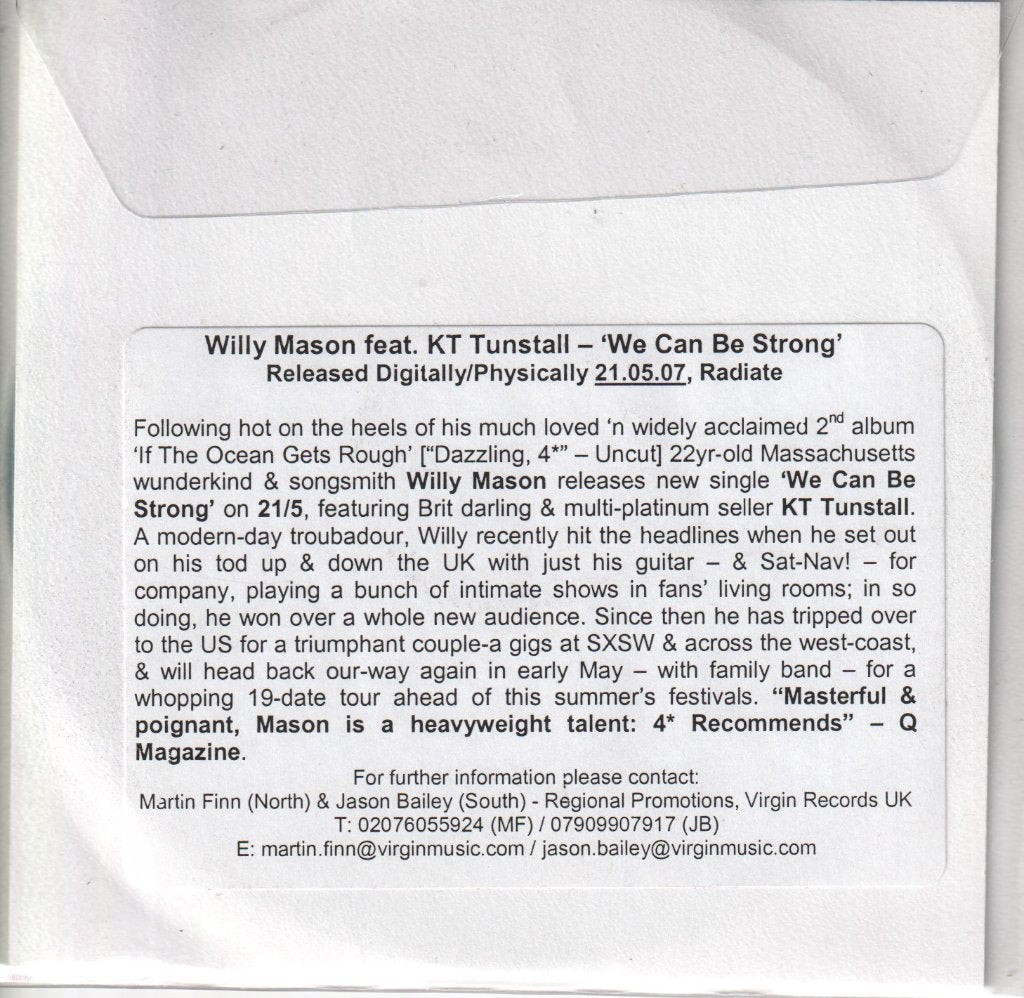 Willy Mason Featuring Kt Tunstall - We Can Be Strong - Cdr