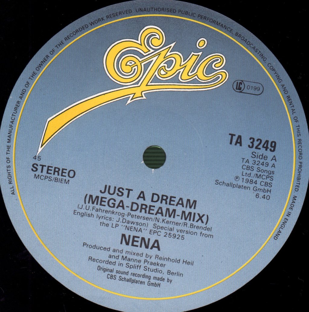 Nena - Just A Dream (Mega Dream Mix) - 12 Inch