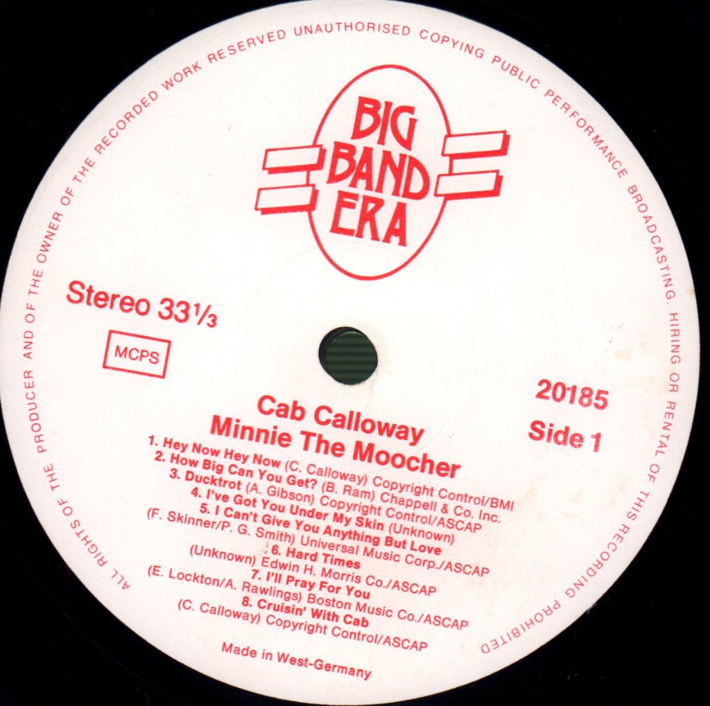 Cab Calloway - Minnie The Moocher - Lp
