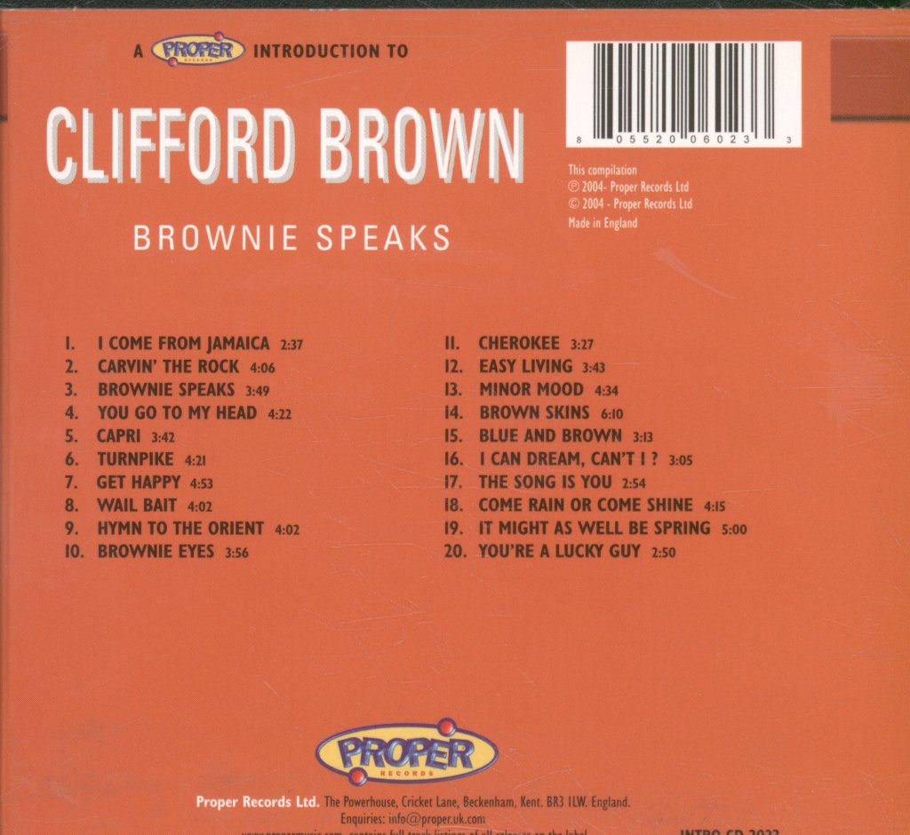 Clifford Brown - Brownie Speaks - Cd
